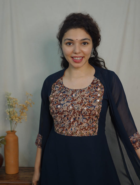 Georgette Jacket Dress (code- 1125bk)