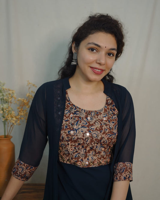 Georgette Jacket Dress (code- 1125bk)