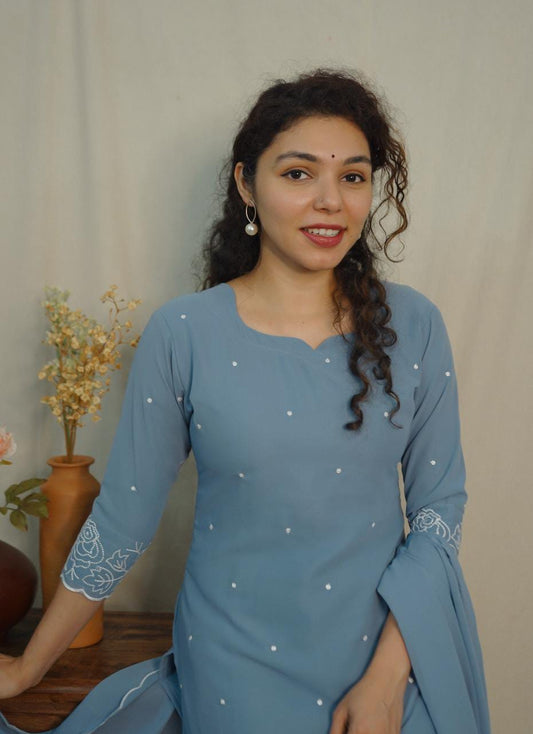 Georgette Co-ord set ( code- 1121bk)