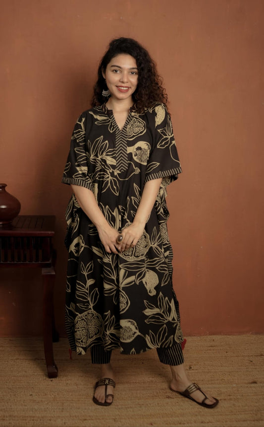 Kaftan Co-ord Set (Code - 1865 BK)