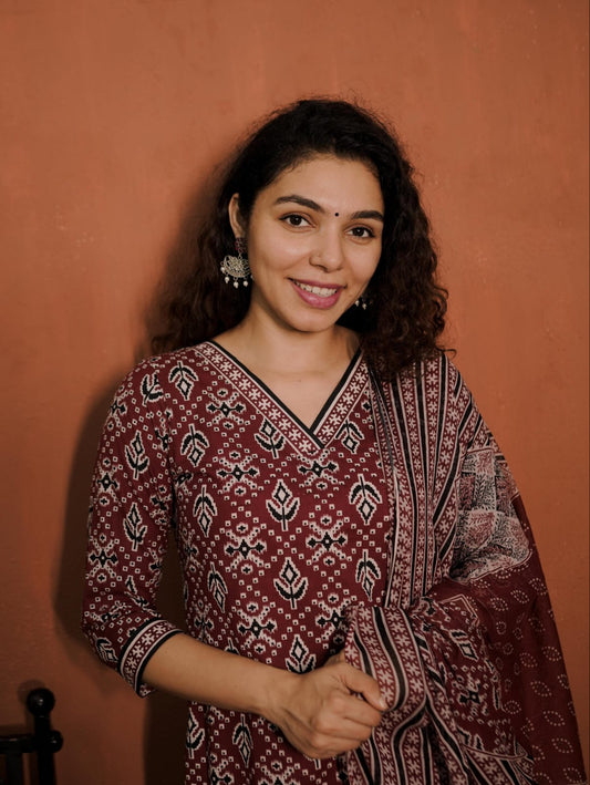 Top, Bottom & Dupatta Set (Code-1825BK)