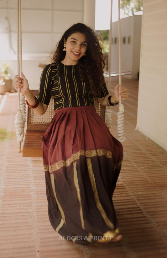 Skirt - Blouse Set (Code-1852 BK)