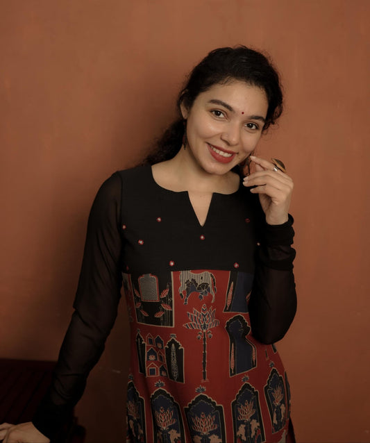 Designer Kurthi (Code - 1876 BK)