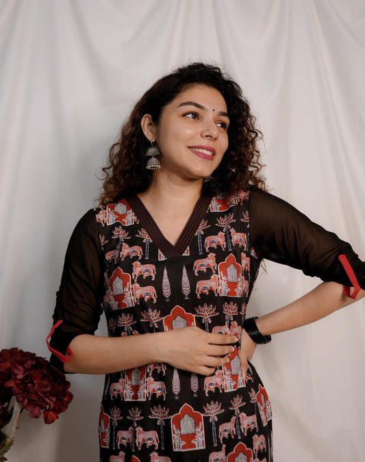 Designer Kurthi(Code-1596 BK)