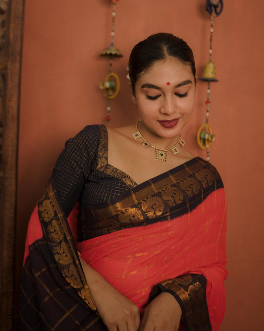 Sungudi Cotton Saree (Code - CS 48)