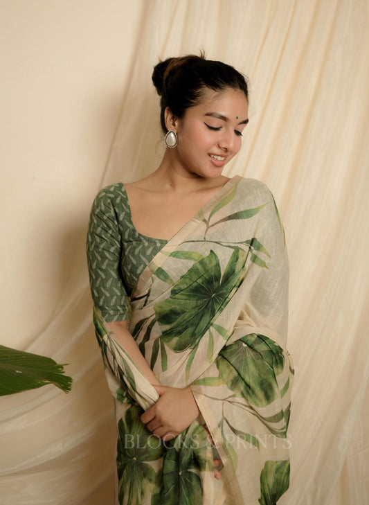 Semi Linen Saree - (Code - 09 LS )