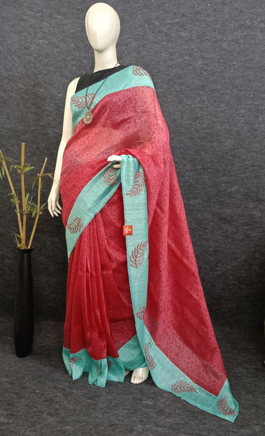 Linen Silk Saree  ( code- 111ds)