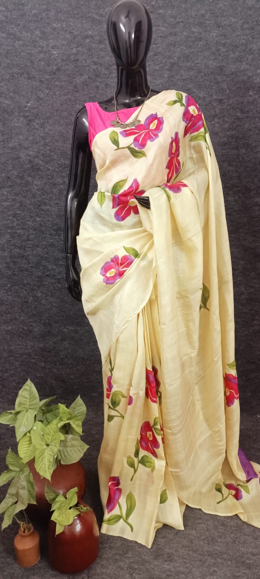 Floral Silk Saree ( code FS 04)