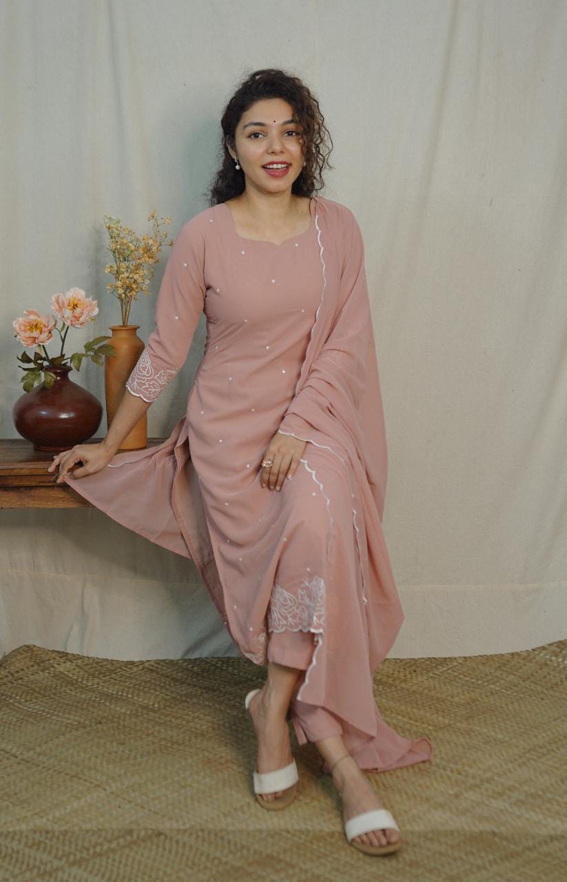 Georgette Co-ord Set (code- 1120bk)