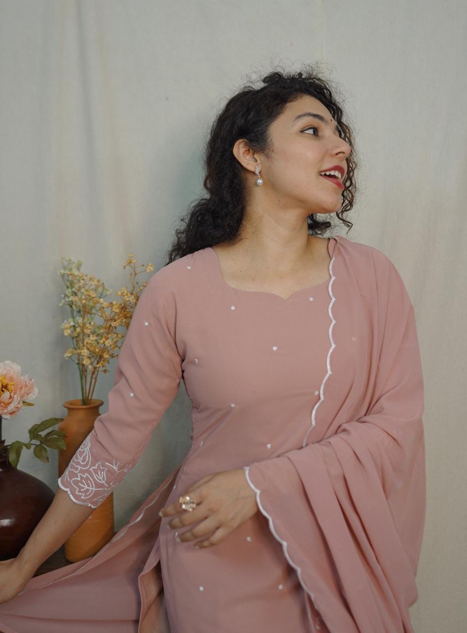 Georgette Co-ord Set (code- 1120bk)