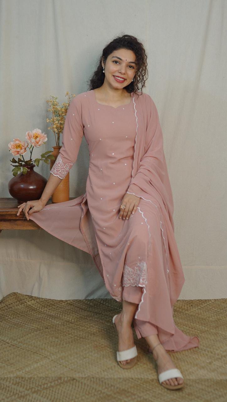 Georgette Co-ord Set (code- 1120bk)
