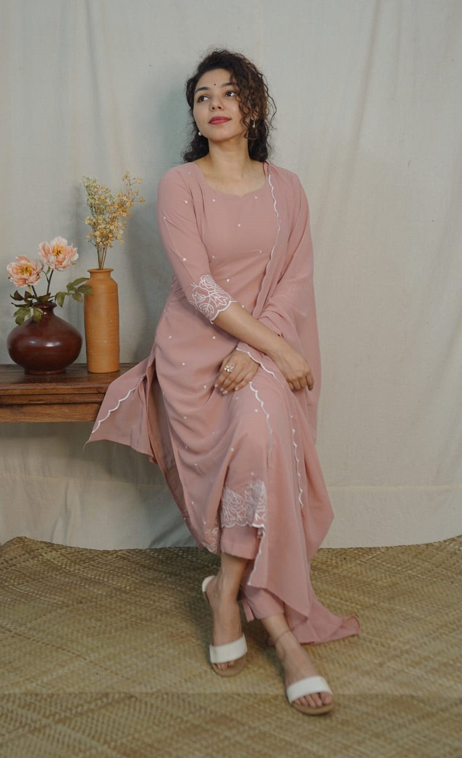Georgette Co-ord Set (code- 1120bk)