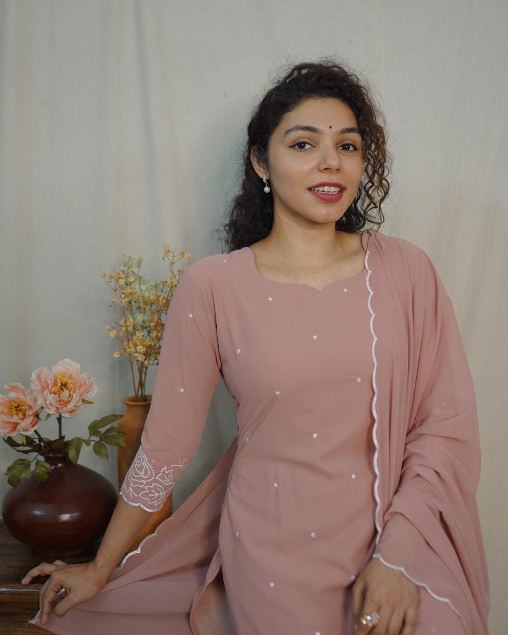 Georgette Co-ord Set (code- 1120bk)