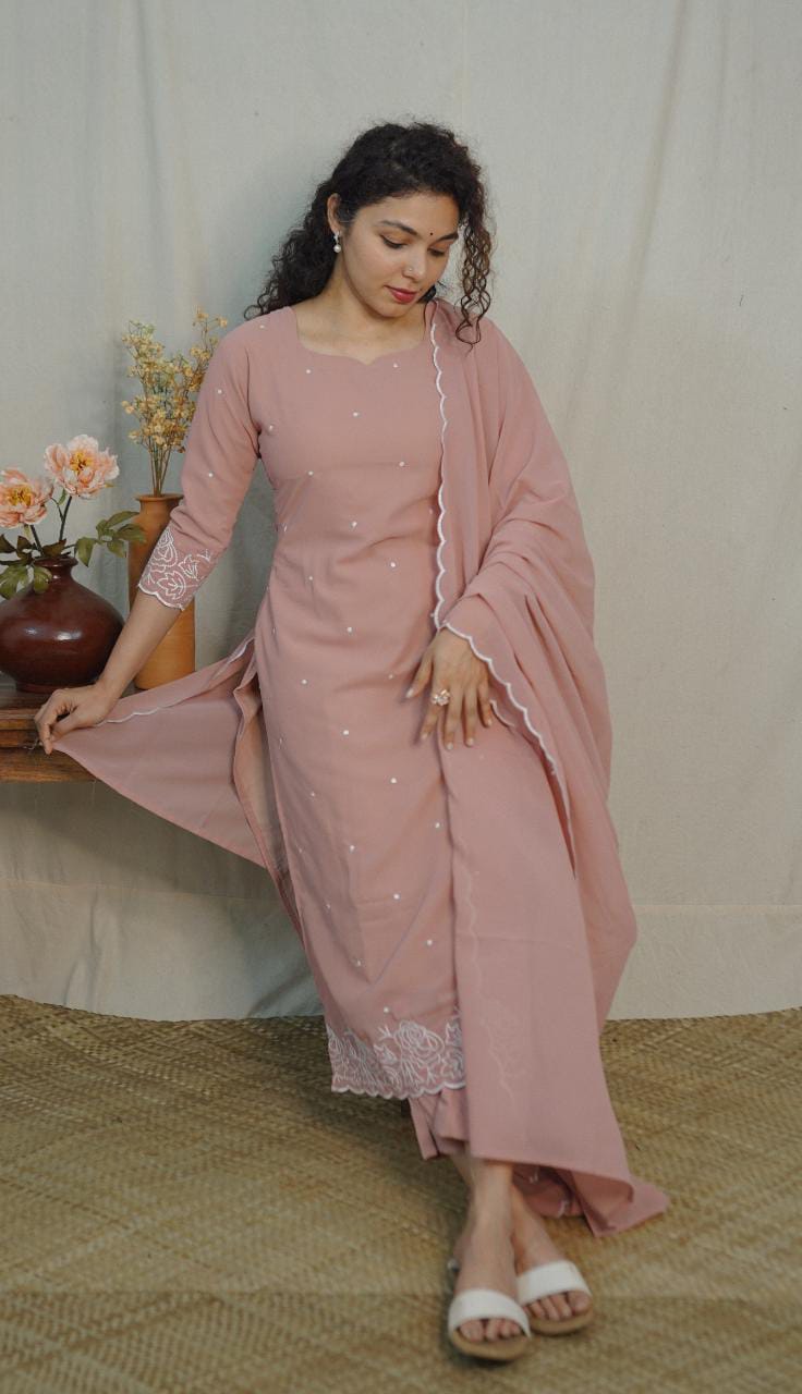 Georgette Co-ord Set (code- 1120bk)