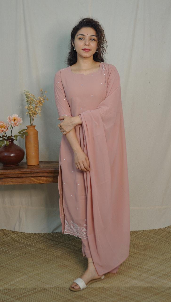 Georgette Co-ord Set (code- 1120bk)