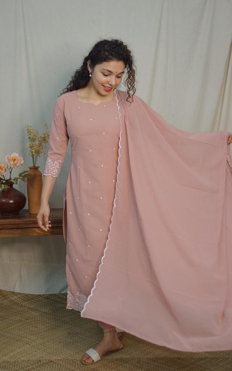 Georgette Co-ord Set (code- 1120bk)