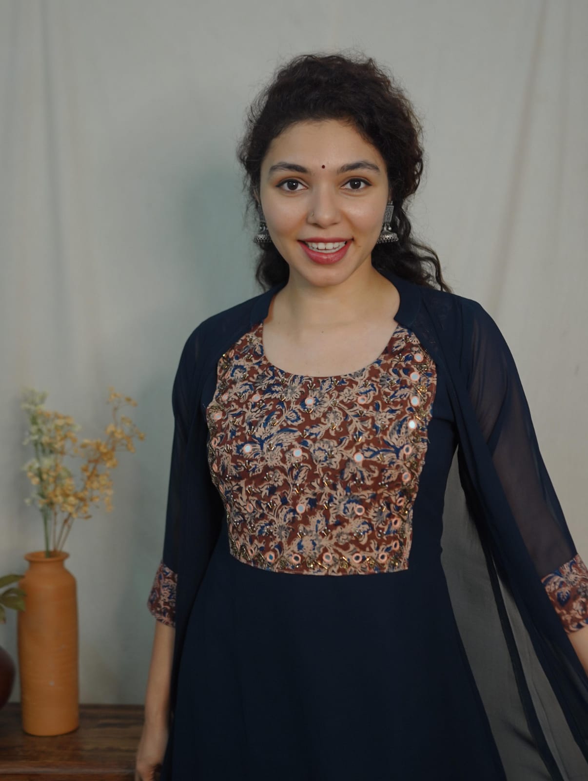 Georgette Jacket Dress (code- 1125bk)
