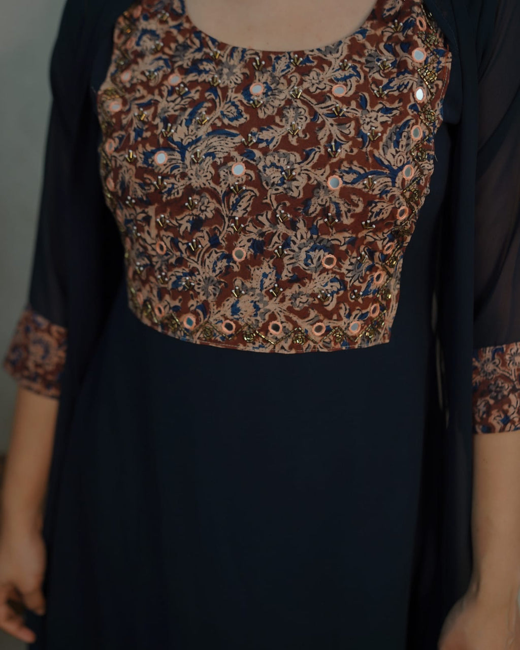 Georgette Jacket Dress (code- 1125bk)