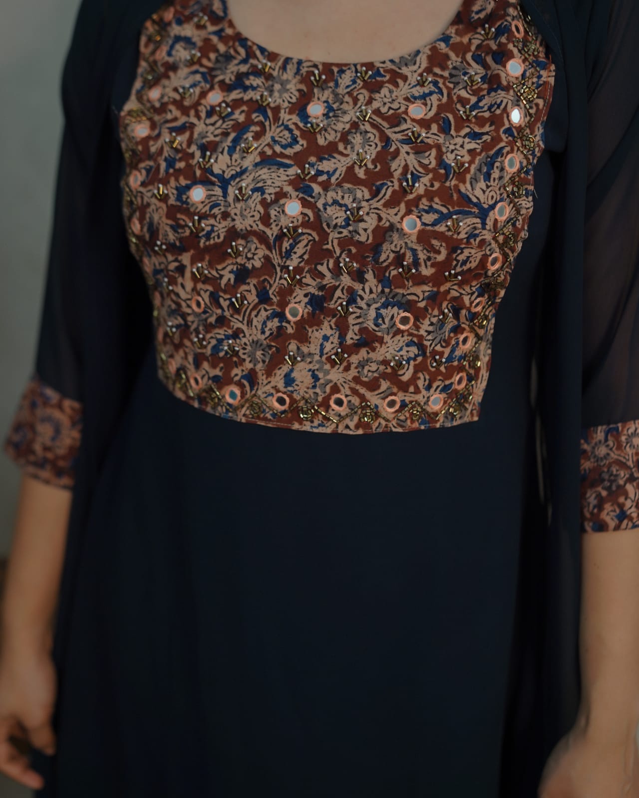 Georgette Jacket Dress (code- 1125bk)