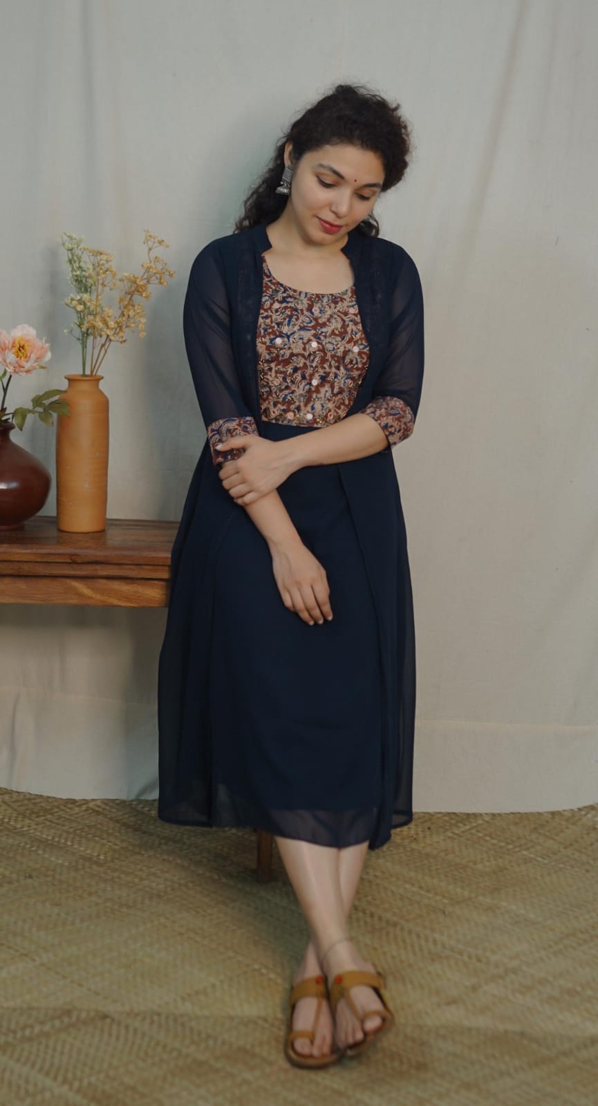 Georgette Jacket Dress (code- 1125bk)