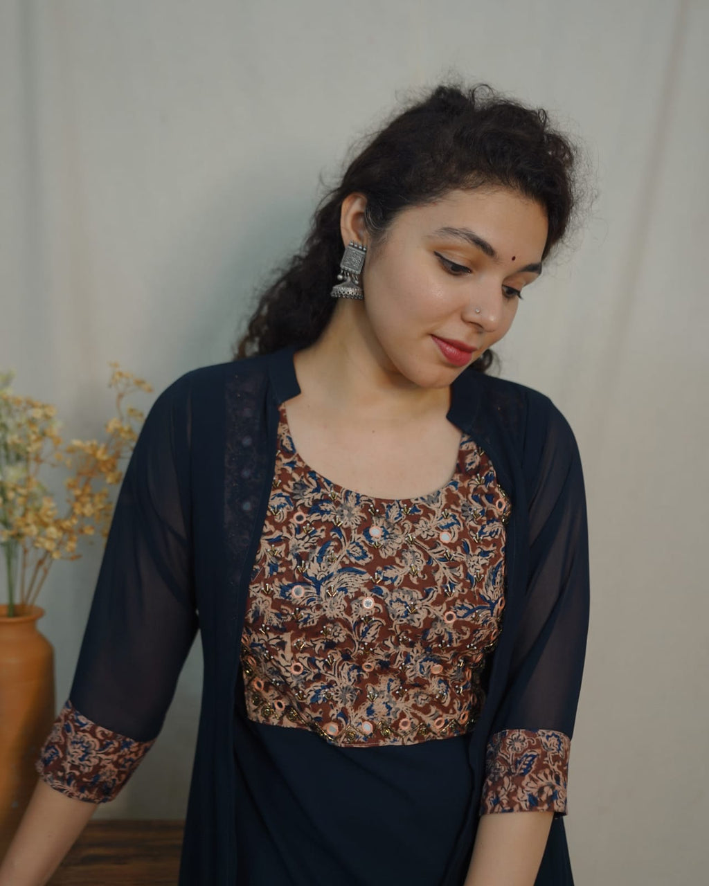 Georgette Jacket Dress (code- 1125bk)