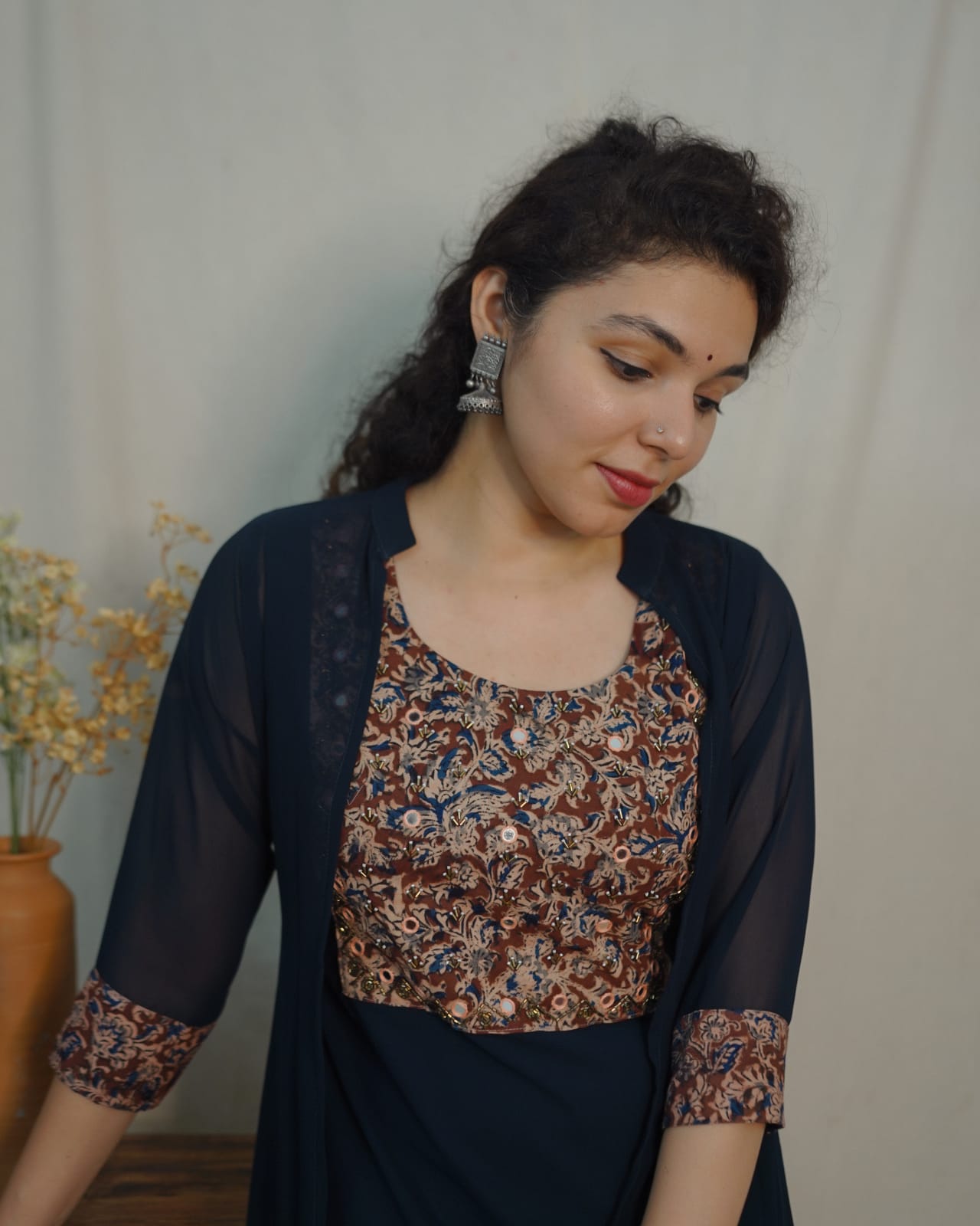 Georgette Jacket Dress (code- 1125bk)