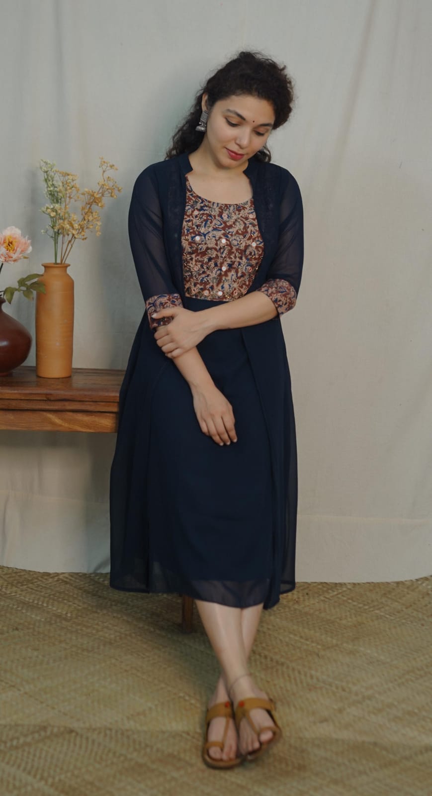 Georgette Jacket Dress (code- 1125bk)