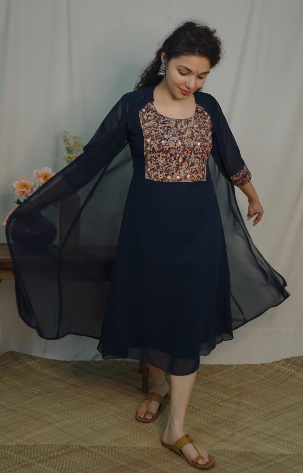 Georgette Jacket Dress (code- 1125bk)