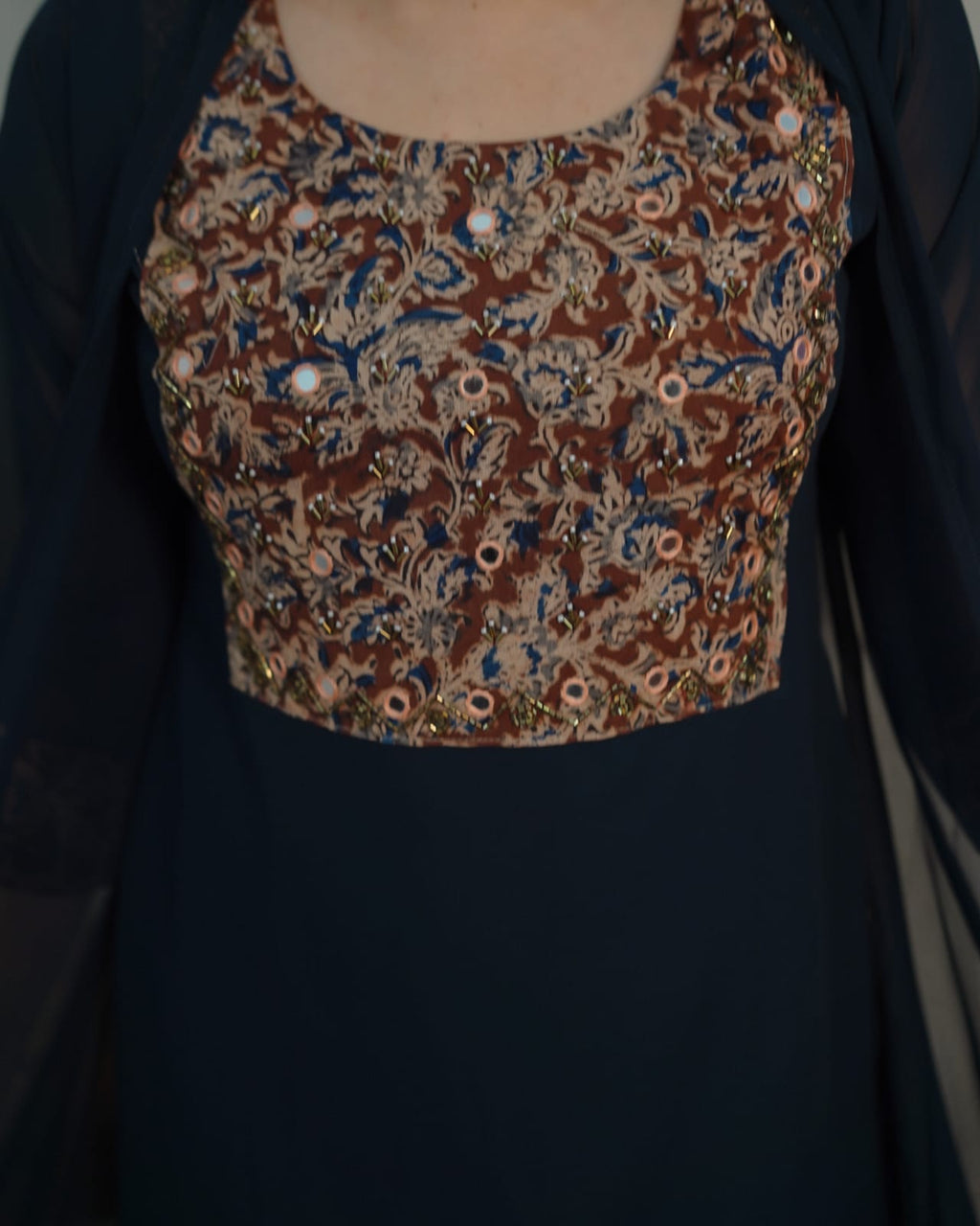 Georgette Jacket Dress (code- 1125bk)