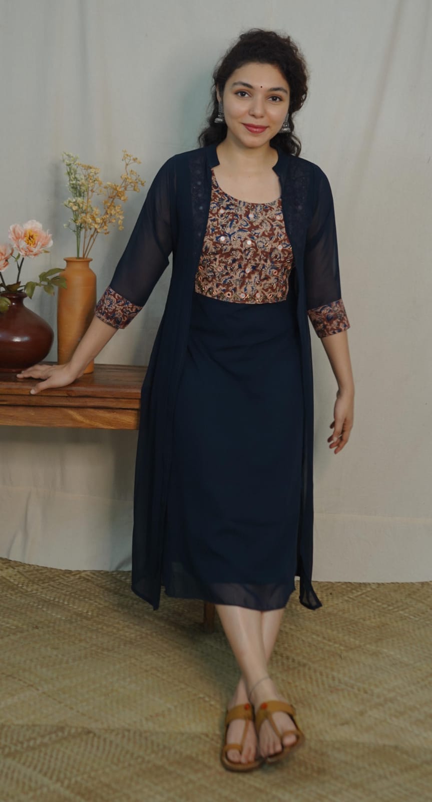 Georgette Jacket Dress (code- 1125bk)