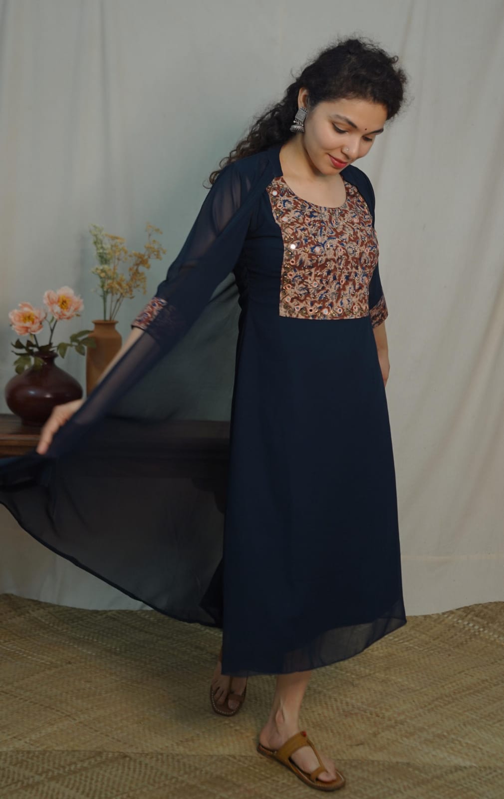 Georgette Jacket Dress (code- 1125bk)