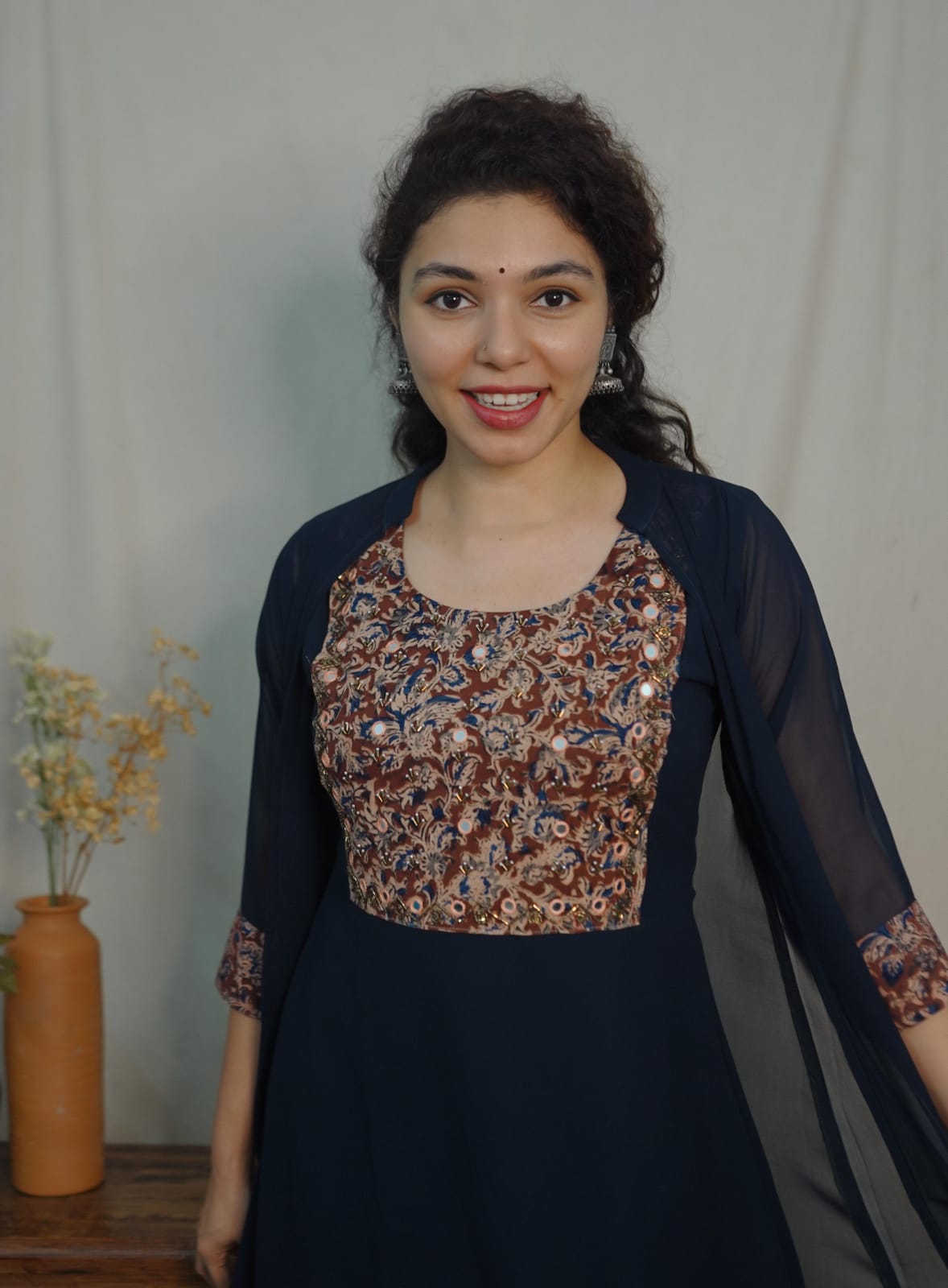 Georgette Jacket Dress (code- 1125bk)