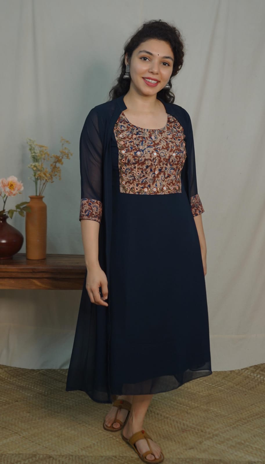 Georgette Jacket Dress (code- 1125bk)