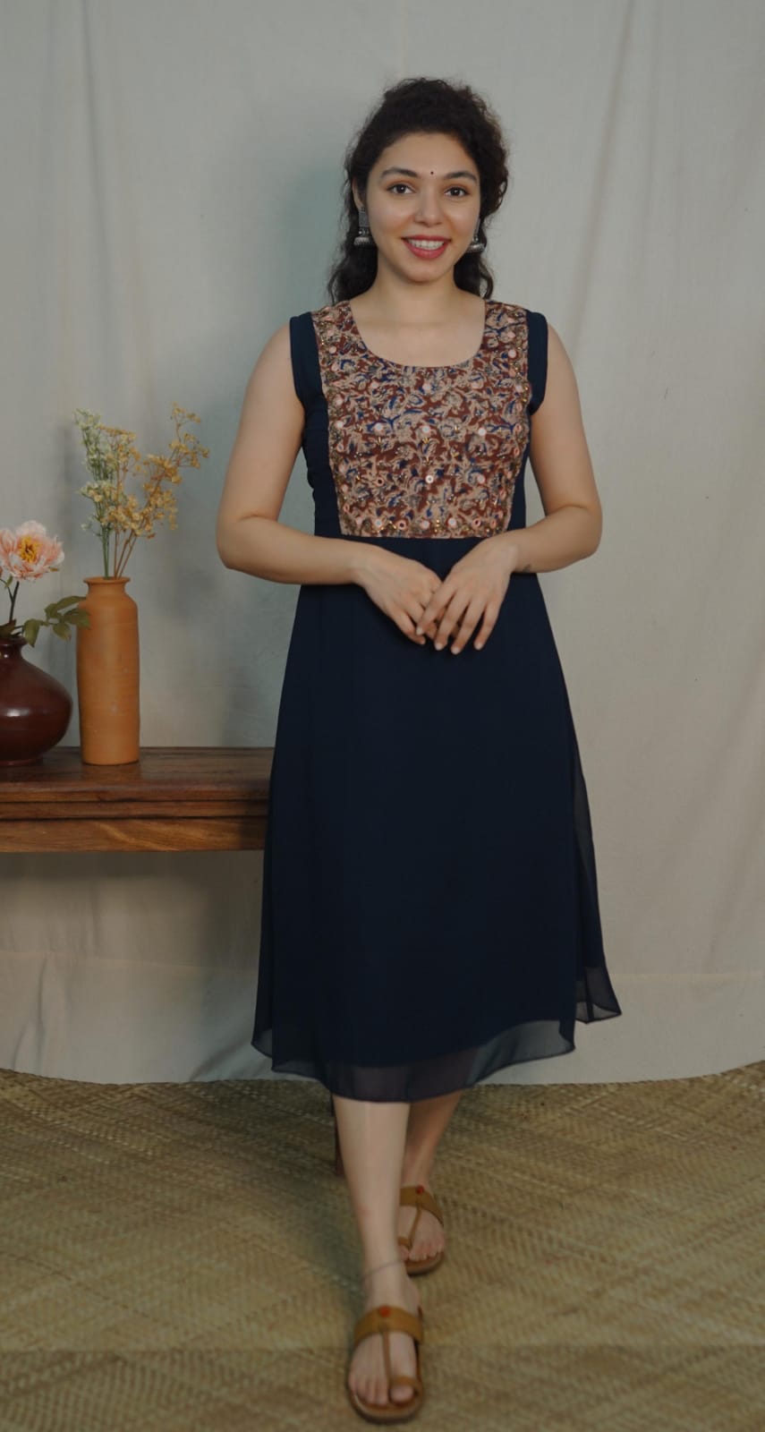 Georgette Jacket Dress (code- 1125bk)