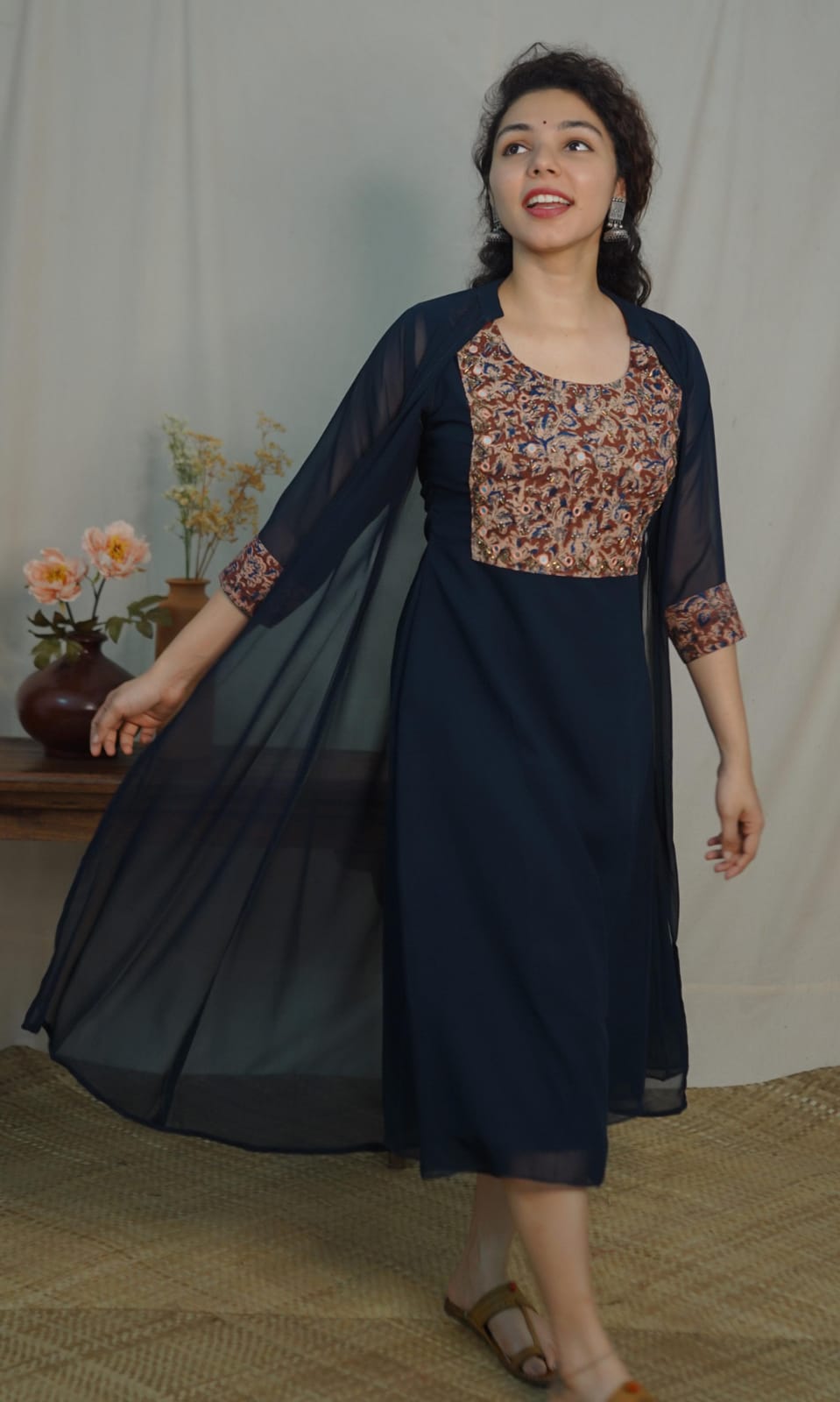 Georgette Jacket Dress (code- 1125bk)