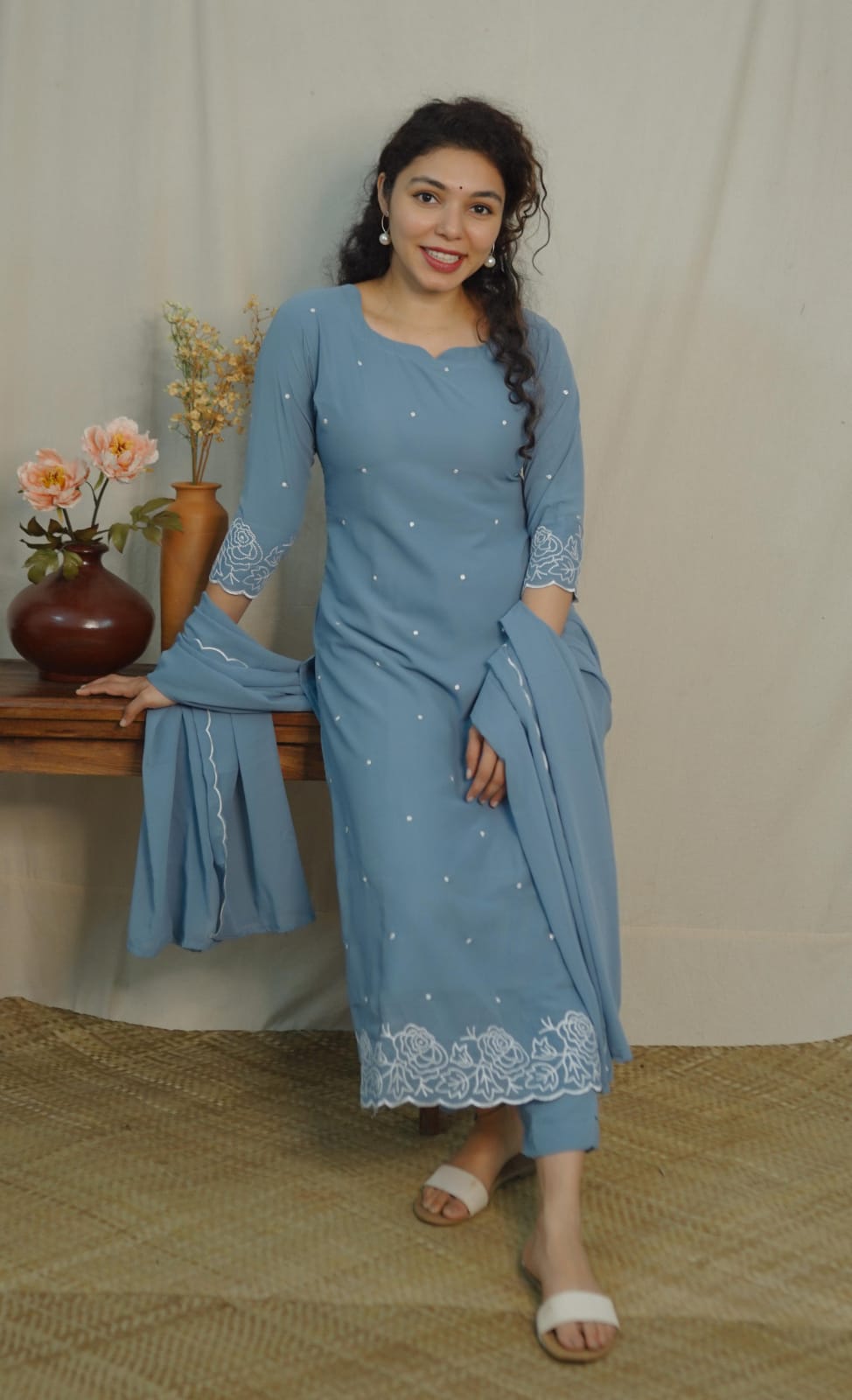 Georgette Co-ord set ( code- 1121bk)