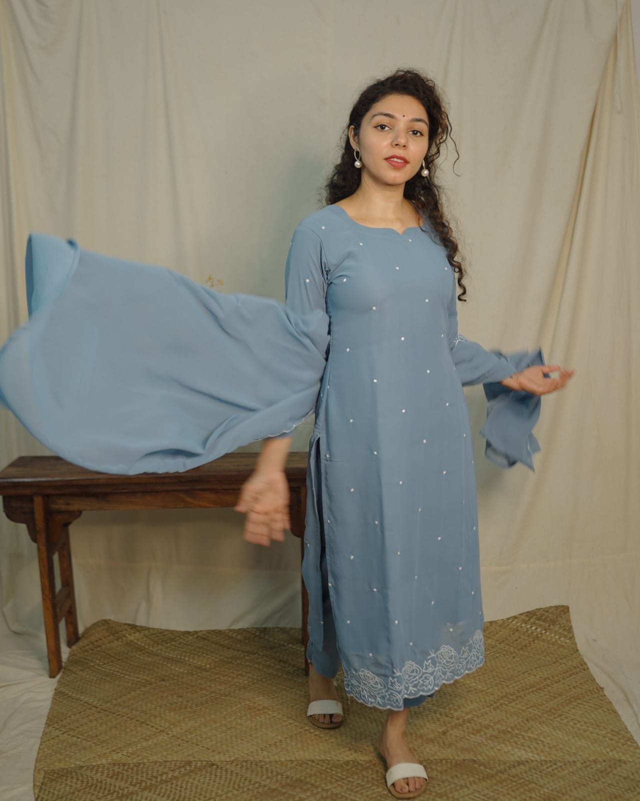 Georgette Co-ord set ( code- 1121bk)
