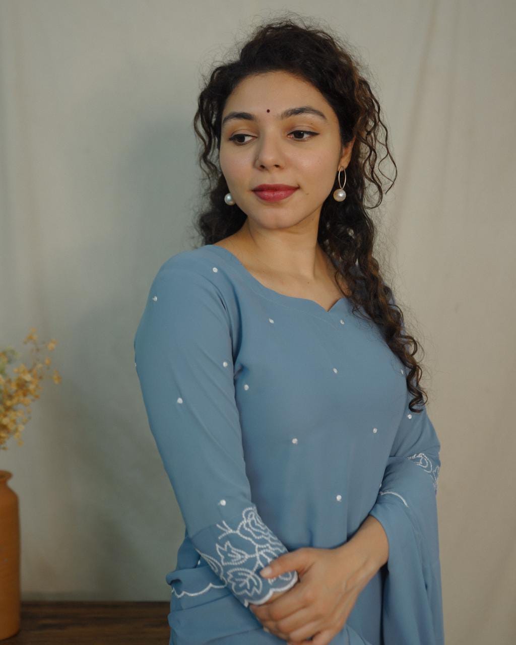Georgette Co-ord set ( code- 1121bk)