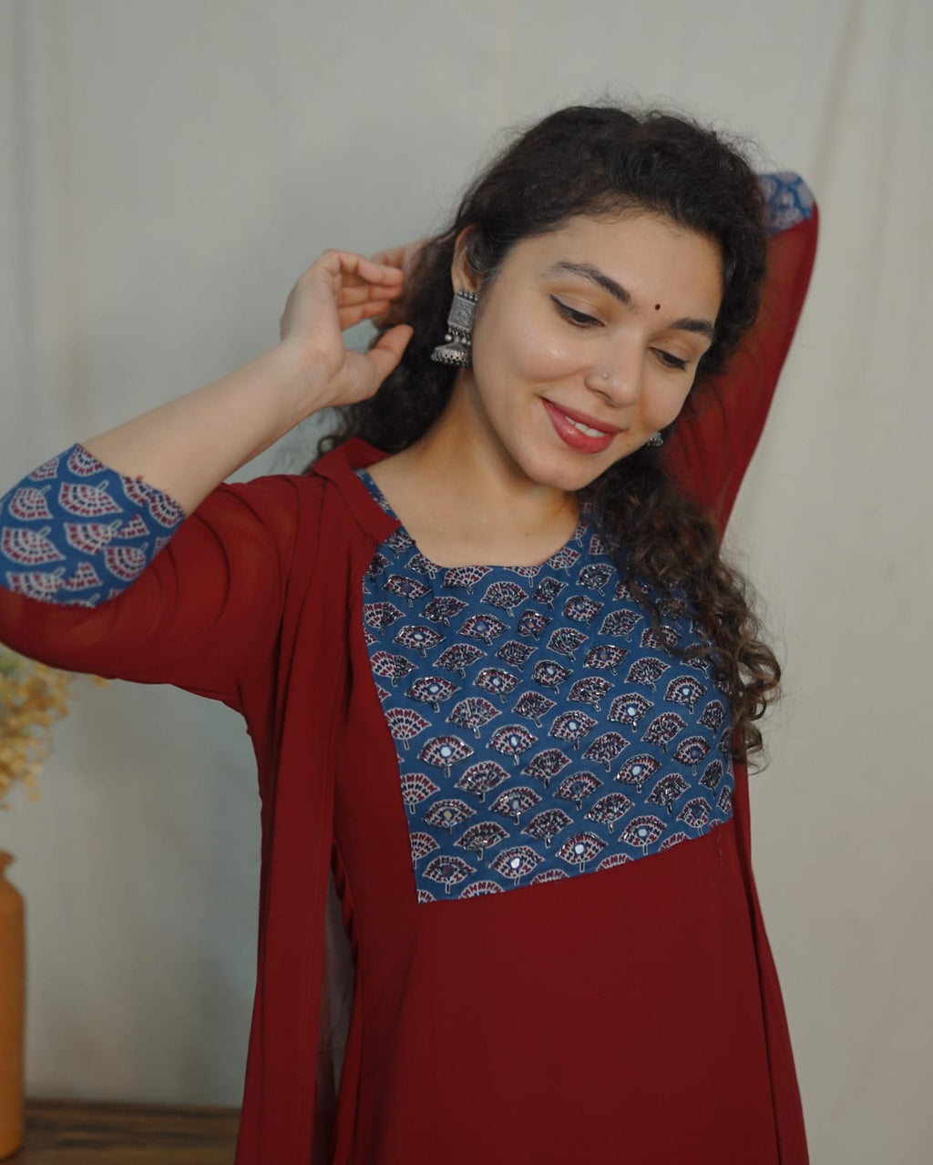 Georgette Jacket Dress ( code-1126bk)
