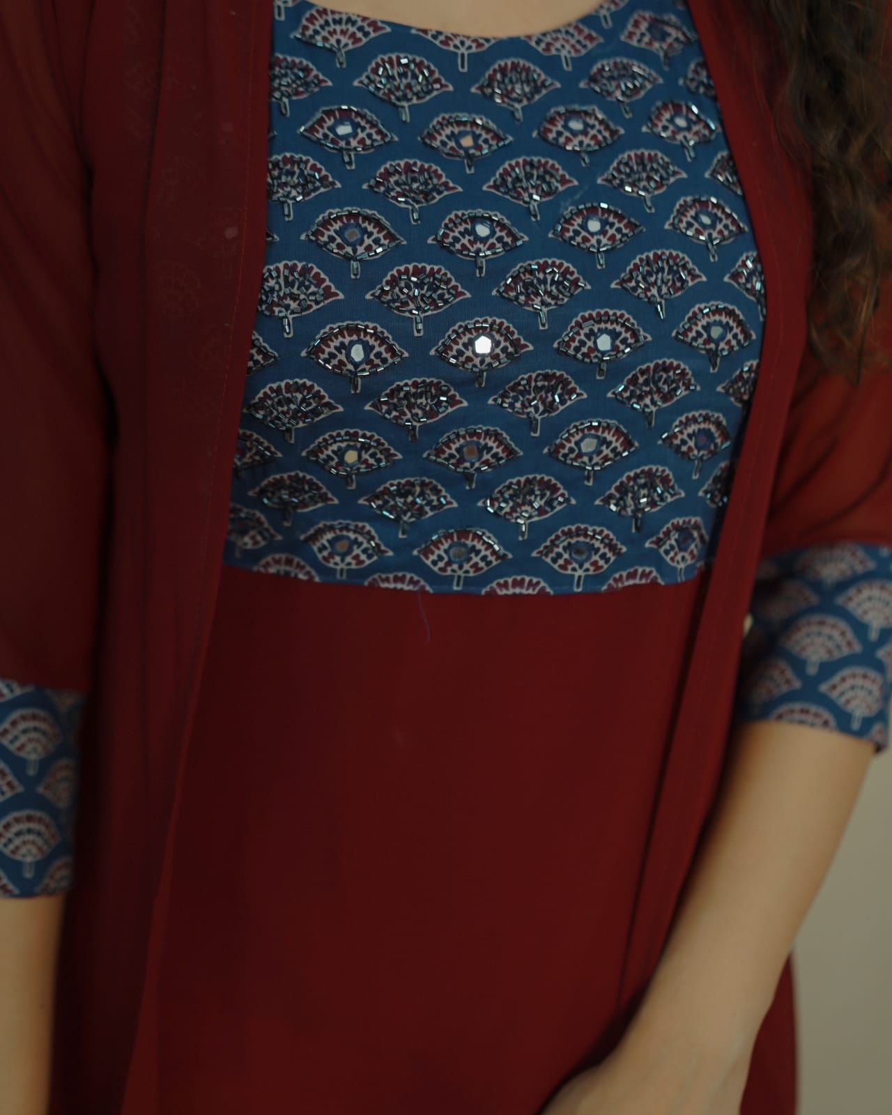 Georgette Jacket Dress ( code-1126bk)