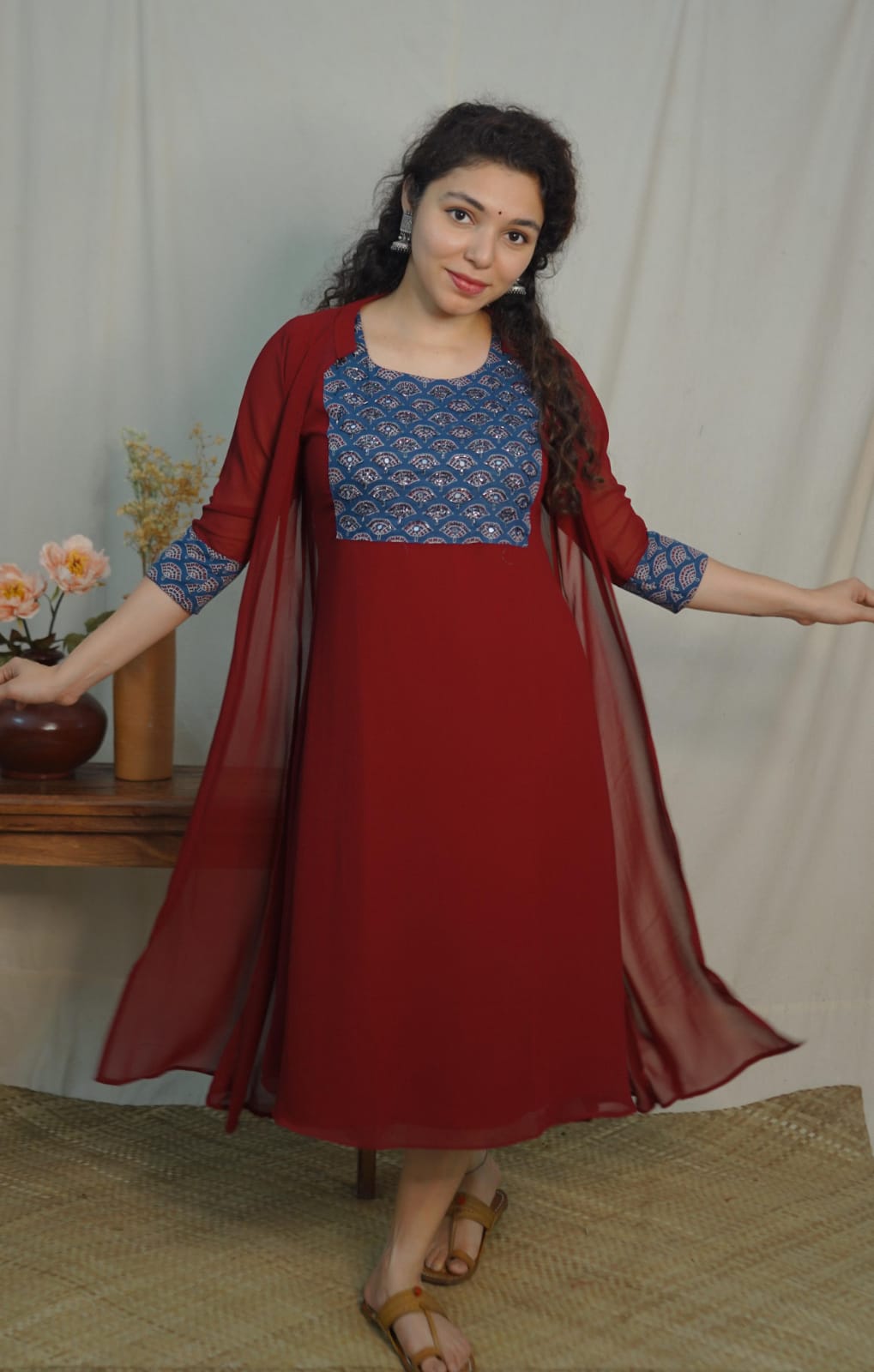 Georgette Jacket Dress ( code-1126bk)