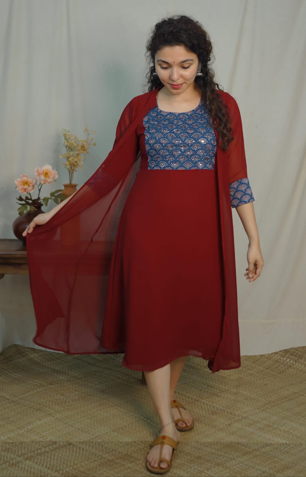 Georgette Jacket Dress ( code-1126bk)