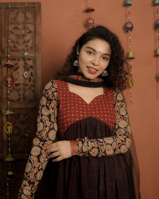Designer Kurthi & Dupatta Set (Code - 1888 BK)
