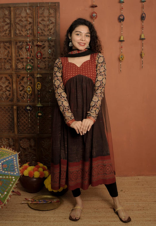 Designer Kurthi & Dupatta Set (Code - 1888 BK)