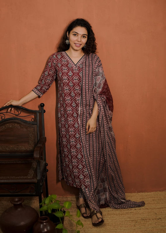 Top, Bottom & Dupatta Set (Code-1825BK)