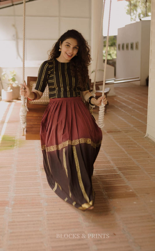 Skirt - Blouse Set (Code-1852 BK)
