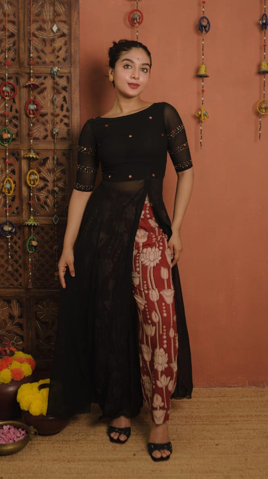 Designer Top & Pant Set (1892 BK)