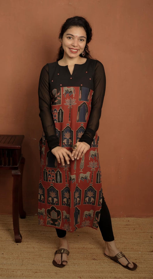 Designer Kurthi (Code - 1876 BK)