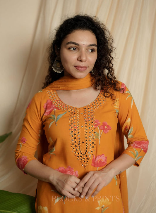 Designer Top, Bottom & Dupatta Set (Code - 1964 BK)