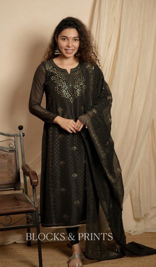 Designer Kurthi & Dupatta Set (Code - 2038 BK)